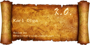 Karl Olga névjegykártya